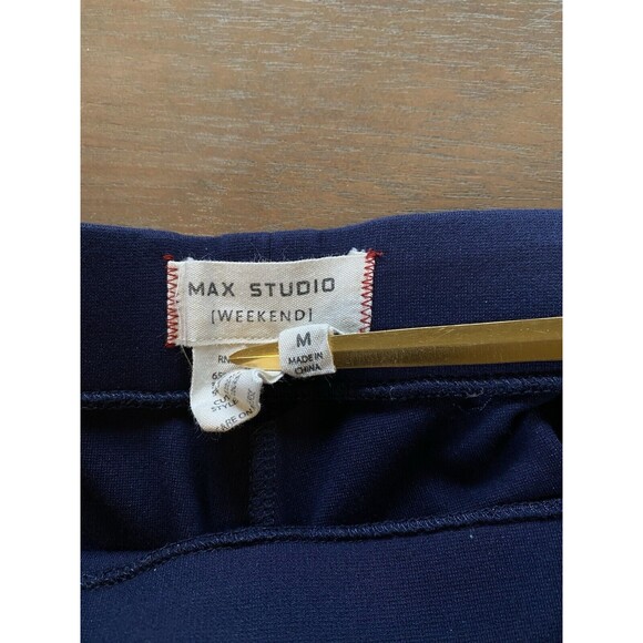 Max Studio Weekend Medium Blue Pants Leggings Pull On Ponte Knit Women's - Picture 5 of 9